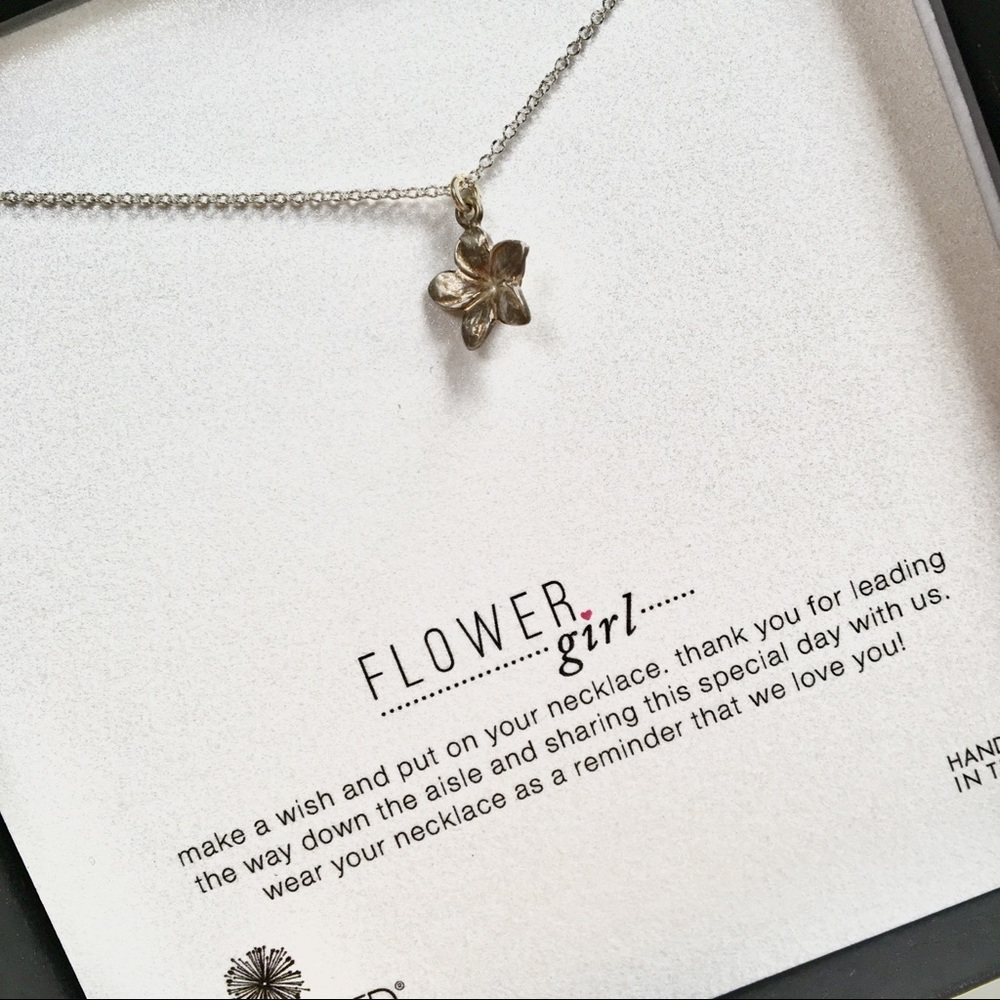 DOGEARED Bridal flower girl plumeria necklace